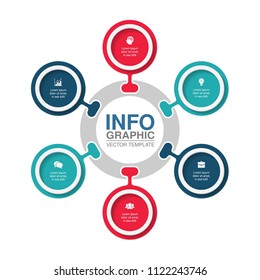 Vector infographic template for diagram, graph, presentation, chart, business concept with 6 options.