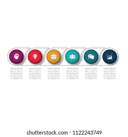 Vector infographic template for diagram, graph, presentation, chart, business concept with 6 options.