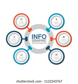 Vector infographic template for diagram, graph, presentation, chart, business concept with 6 options.
