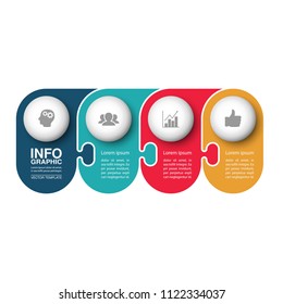 Vector infographic template for diagram, graph, presentation, chart, business concept with 4 options.