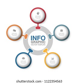 Vector infographic template for diagram, graph, presentation, chart, business concept with 5 options.