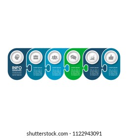Vector infographic template for diagram, graph, presentation, chart, business concept with 6 options.