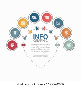Vector infographic template for diagram, graph, presentation, chart, business concept with 8 options.