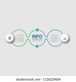 Vector infographic template for diagram, graph, presentation, chart, business concept with 2 options.