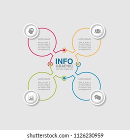 Vector infographic template for diagram, graph, presentation, chart, business concept with 4 options.