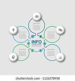 Vector infographic template for diagram, graph, presentation, chart, business concept with 5 options.