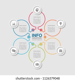 Vector infographic template for diagram, graph, presentation, chart, business concept with 6 options.