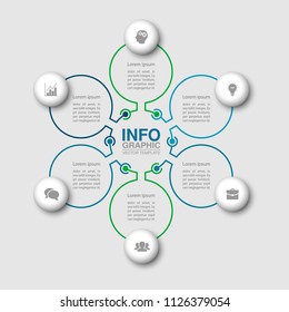 Vector infographic template for diagram, graph, presentation, chart, business concept with 6 options.