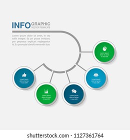 Vector infographic template for diagram, graph, presentation, chart, business concept with 5 options.