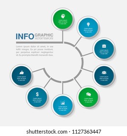 Vector infographic template for diagram, graph, presentation, chart, business concept with 8 options.