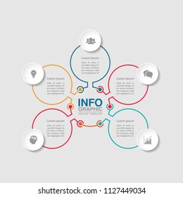 Vector infographic template for diagram, graph, presentation, chart, business concept with 5 options.