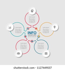 Vector infographic template for diagram, graph, presentation, chart, business concept with 5 options.