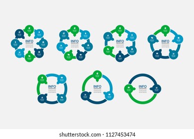 Vector infographic template for diagram, graph, presentation, chart, business concept with 2, 3, 4, 5, 6, 7, 8 options.