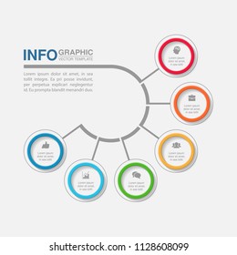 Vector infographic template for diagram, graph, presentation, chart, business concept with 6 options.