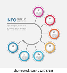 Vector infographic template for diagram, graph, presentation, chart, business concept with 7 options.