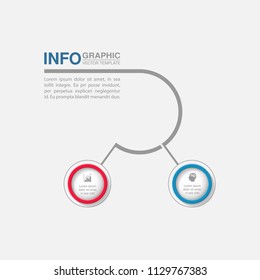 Vector infographic template for diagram, graph, presentation, chart, business concept with 2 options.