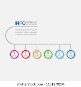 Vector infographic template for diagram, graph, presentation, chart, business concept with 6 options.