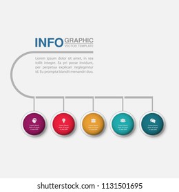 Vector infographic template for diagram, graph, presentation, chart, business concept with 5 options.