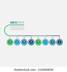Vector infographic template for diagram, graph, presentation, chart, business concept with 8 options.