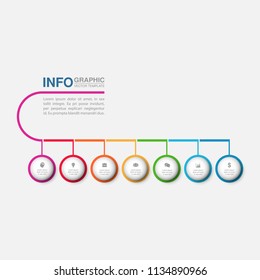 Vector infographic template for diagram, graph, presentation, chart, business concept with 7 options.