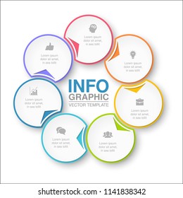 Vector infographic template for diagram, graph, presentation, chart, business concept with 7 options.