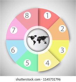 Vector infographic template for diagram graph presentation and chart. Business concept with 8 options parts steps or processes