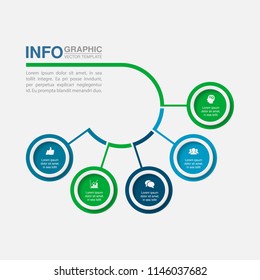 Vector infographic template for diagram, graph, presentation, chart, business concept with 5 options.