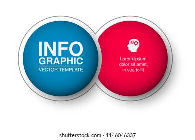 Vector infographic template for diagram, graph, presentation, chart, business concept with 2 options.