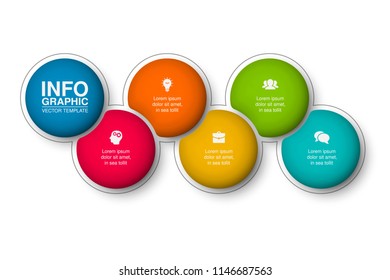 Vector infographic template for diagram, graph, presentation, chart, business concept with 5, 6, options.