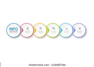 Vector infographic template for diagram, graph, presentation, chart, business concept with 5, 6, options.