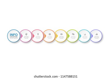 Vector infographic template for diagram, graph, presentation, chart, business concept with 7, 8 options.