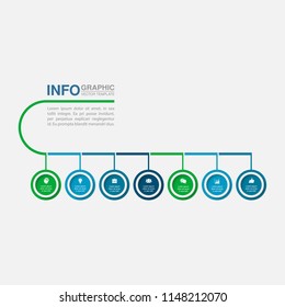 Vector infographic template for diagram, graph, presentation, chart, business concept with 7 options.