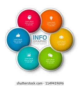 Vector infographic template for diagram, graph, presentation, chart, business concept with 6 options.