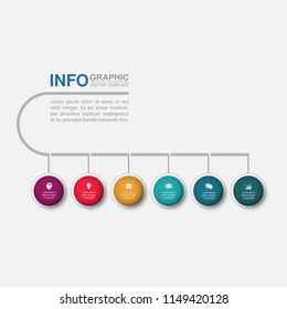Vector infographic template for diagram, graph, presentation, chart, business concept with 6 options.