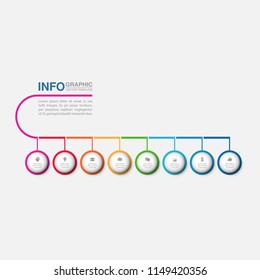 Vector infographic template for diagram, graph, presentation, chart, business concept with 8 options.