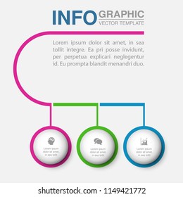Vector infographic template for diagram, graph, presentation, chart, business concept with 3 options.