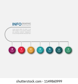 Vector infographic template for diagram, graph, presentation, chart, business concept with 7 options.