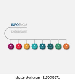 Vector infographic template for diagram, graph, presentation, chart, business concept with 8 options.