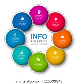 Vector infographic template for diagram, graph, presentation, chart, business concept with 8 options.