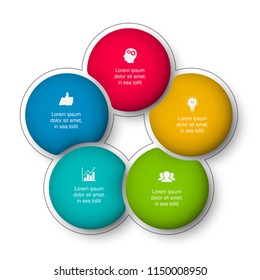 Vector infographic template for diagram, graph, presentation, chart, business concept with 5 options.