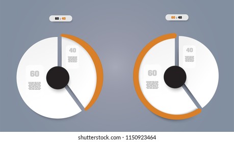 Vector infographic template for diagram, graph, presentation, chart, business concept with 2 options.
