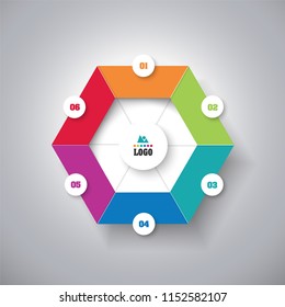 Vector infographic template for diagram, graph, presentation, chart, business concept with 6 options.