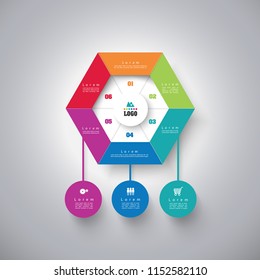 Vector infographic template for diagram, graph, presentation, chart, business concept with 6 options.