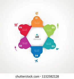 Vector infographic template for diagram, graph, presentation, chart, business concept with 6 options.