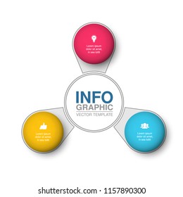 Vector infographic template for diagram, graph, presentation, chart, business concept with 3 options.