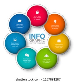 Vector infographic template for diagram, graph, presentation, chart, business concept with 7 options.