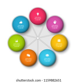 Vector infographic template for diagram, graph, presentation, chart, business concept with 7 options.