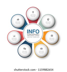 Vector infographic template for diagram, graph, presentation, chart, business concept with 7 options.