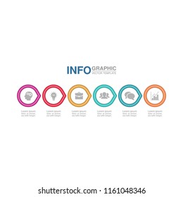 Vector infographic template for diagram, graph, presentation, chart, business concept with 6 options.