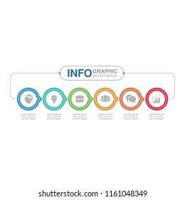 Vector infographic template for diagram, graph, presentation, chart, business concept with 6 options.